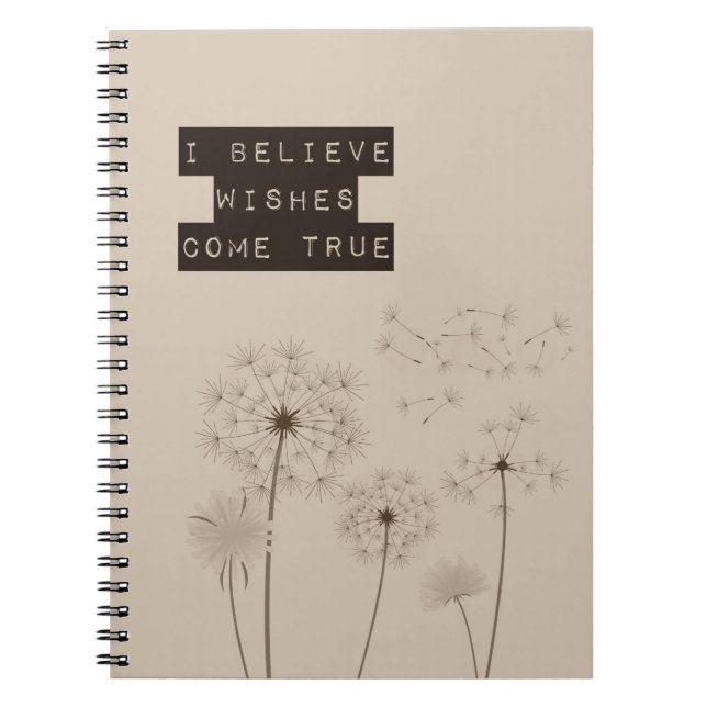 Believe in Wishes Dandelions Notebook (Front)