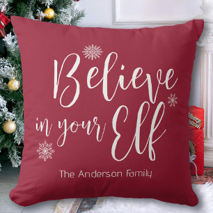 Believe In Your Elf Christmas Cushion