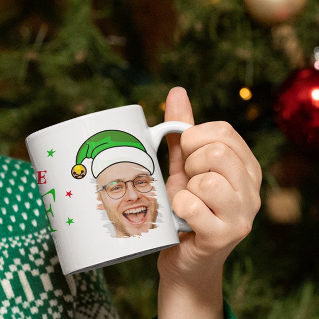 Believe In Your Elf Fun Photo Christmas Coffee Mug (Creator Uploaded)