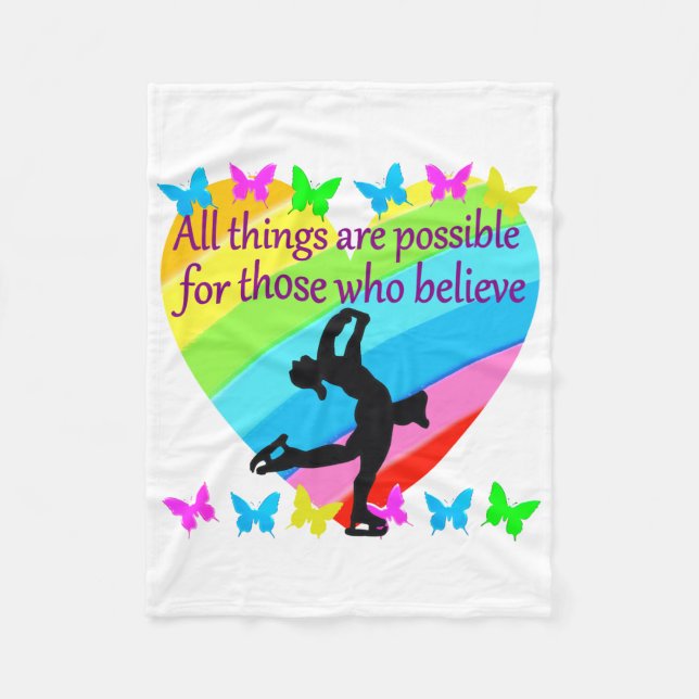 BELIEVE IN YOUR FIGURE SKATING DREAMS FLEECE BLANKET (Front)