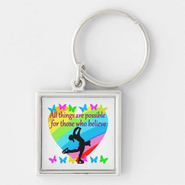 BELIEVE IN YOUR FIGURE SKATING DREAMS KEY RING (Front)
