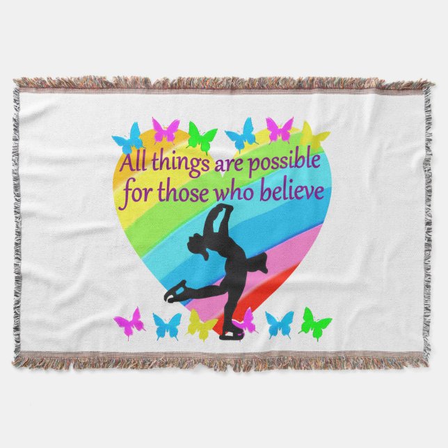 BELIEVE IN YOUR FIGURE SKATING DREAMS THROW BLANKET (Front)