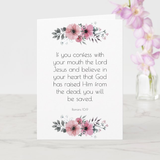 Believe in Your Heart the Gospel Christian Faith Card (Orchid)