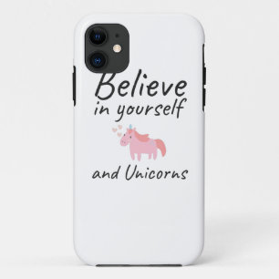 Believe In Yourself And Unicorns Positive Quote Case-Mate iPhone Case