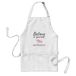 Believe In Yourself And Unicorns Positive Quote Standard Apron