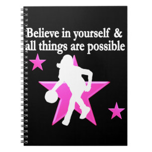 BELIEVE IN YOURSELF BASKETBALL STAR SPIRAL NOTEBOOK