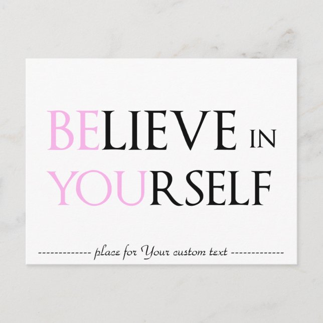 Believe in Yourself - be You motivation quote meme Postcard (Front)