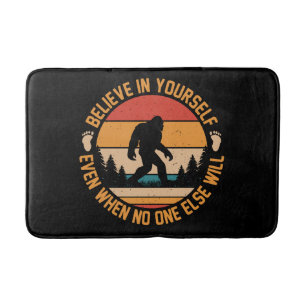 Believe In Yourself Bigfoot Black Bath Mat
