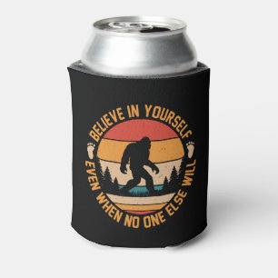Believe In Yourself Bigfoot Black Can Cooler