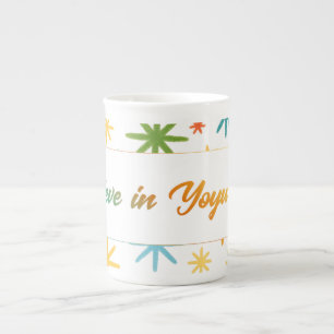 'Believe in Yourself' Colourful Motivational Bone  China Mug
