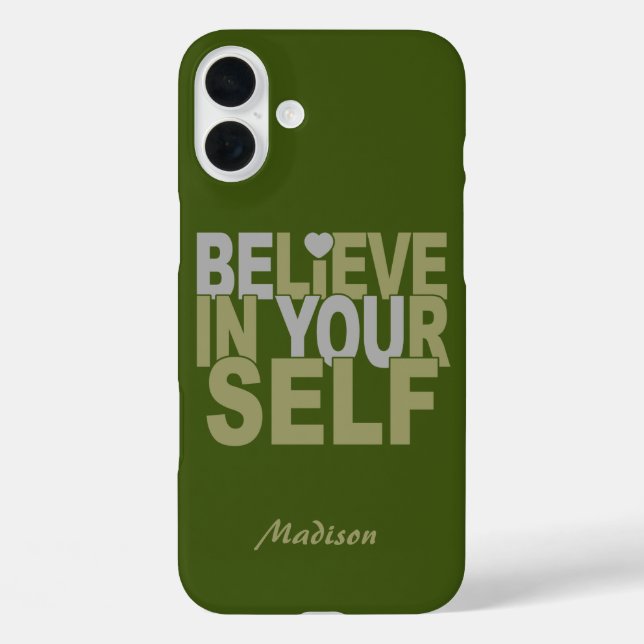 BELIEVE IN YOURSELF custom name & colour cases (Back)