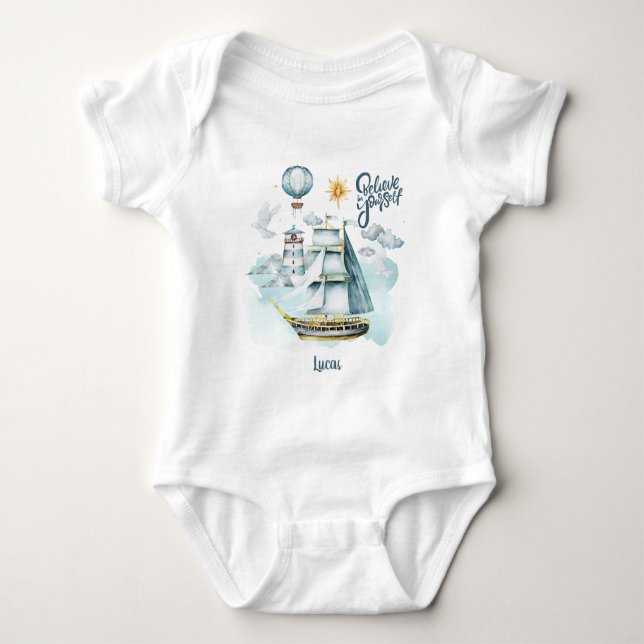 Believe in yourself Customisable Baby Blanket Bodysuit (Front)