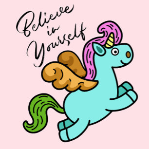 Believe in Yourself Cute Magical Unicorn Tote Bag