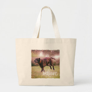 Believe in YourSelf Dog Large Tote Bag