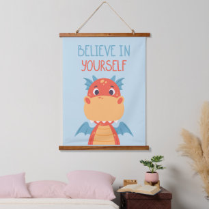 Believe In Yourself Dragon Hanging Tapestry