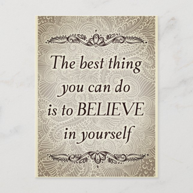 Believe in Yourself – Elegant Motivational Quote  Postcard (Front)