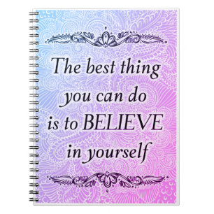 Believe in Yourself – Elegant Motivational Quote Spiral Notebook