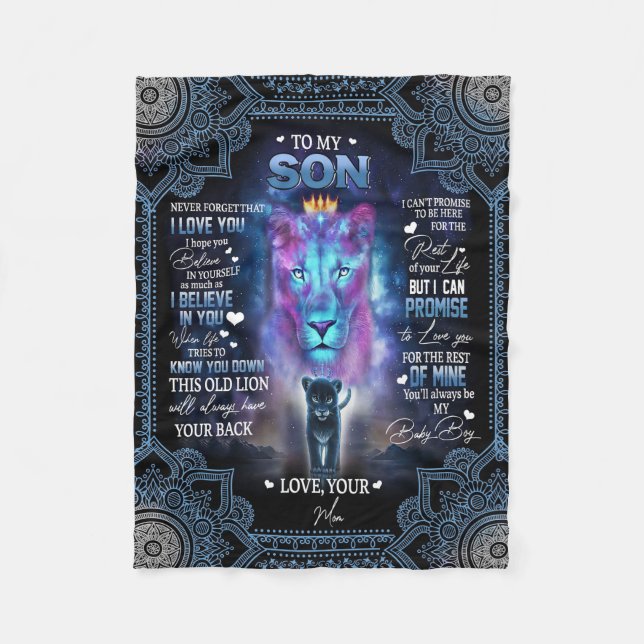 Believe In Yourself Great Gift For Son From Mum Fleece Blanket (Front)