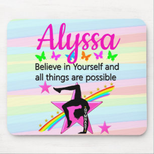 BELIEVE IN YOURSELF GYMNASTICS DESIGN MOUSE PAD