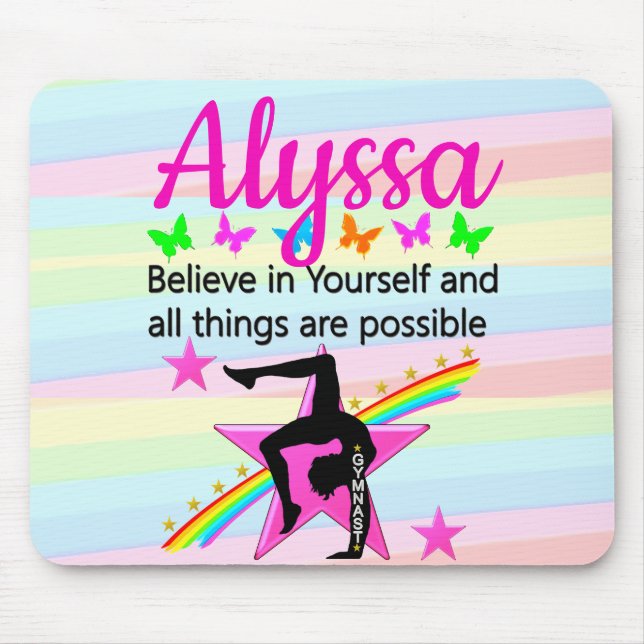 BELIEVE IN YOURSELF GYMNASTICS DESIGN MOUSE PAD (Front)