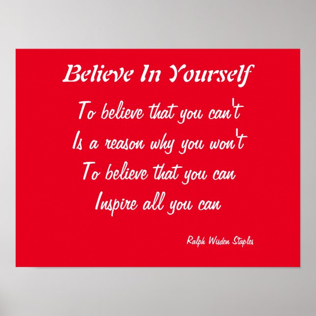 Believe in yourself poster (Front)