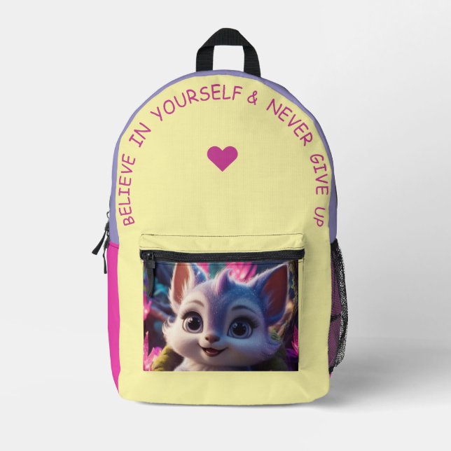 Believe In Yourself… Printed Backpack (Front)