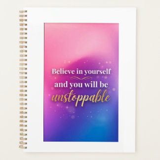 Believe In Yourself Spiral Notebook Planner