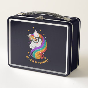 Believe In Yourself Unicorn     Metal Lunch Box
