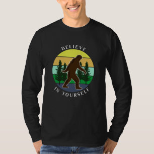 Believe in Yourself Vintage Sunset Bigfoot T-Shirt