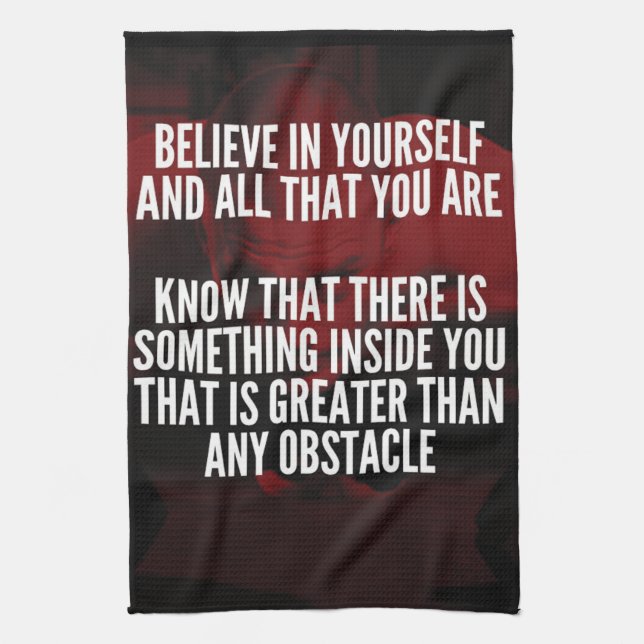 Believe In Yourself - Workout Motivational Tea Towel (Vertical)