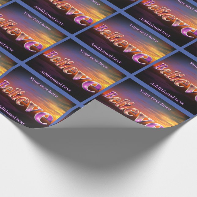Believe Inspirational Personalised Wrapping Paper (Corner)