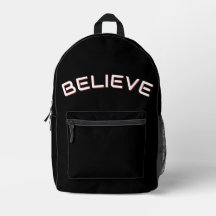 ‘Believe’ inspirational Quote Black Backpack