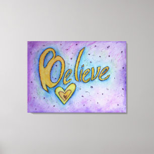 Believe Inspirational Word Painting Canvas Art