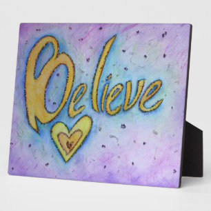 Believe Inspirational Word Painting Poem Plaque