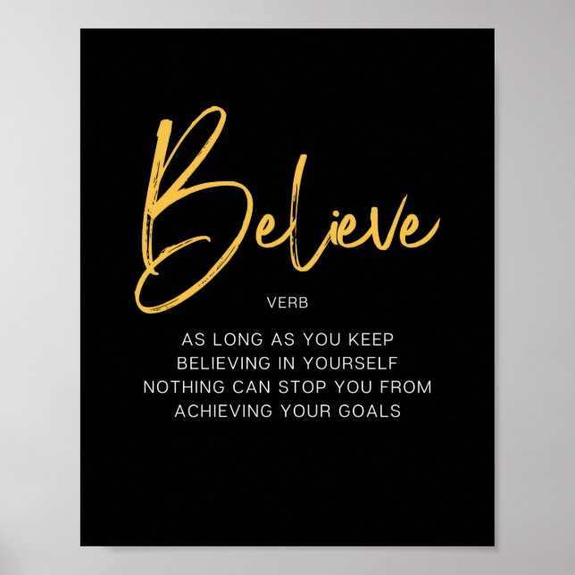 Believe Inspiring Quote Poster (Front)