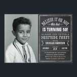 Believe it Old Photo Birthday Surprise Invitations<br><div class="desc">Believe it or not old photo surprise birthday party invitations with a unique chalkboard design.  Upload an old school photo,  or a childhood picture from a photo album.  Customise the wording for your party needs.</div>
