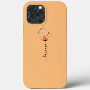 Believe Leukaemia Awareness Orange Ribbon Flower iPhone 13 Pro Max Case