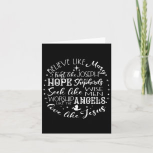 Believe Like Mary Love Like Jesus, Retro Christian Card