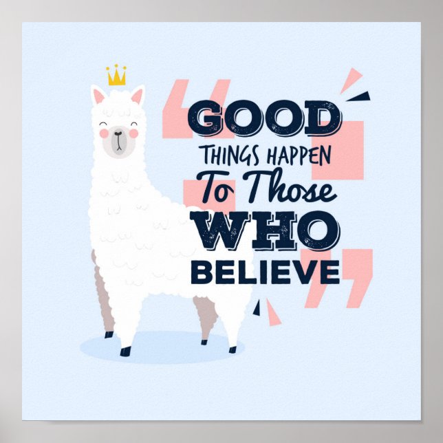 Believe Llama Poster (Front)