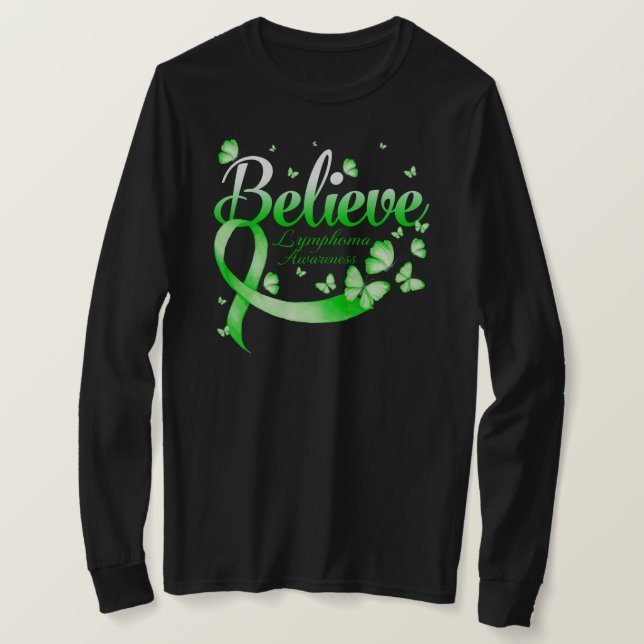 Believe LYMPHOMA Butterfly T-Shirt (Design Front)