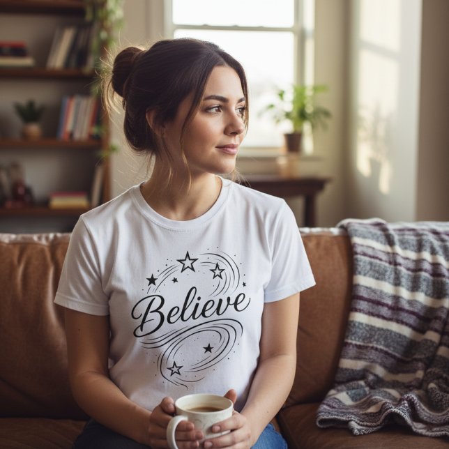 Believe Magical Stars - Inspirational Celestial T-Shirt (Creator Uploaded)