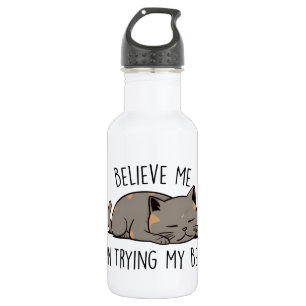 Believe Me, I’m Trying My Best – Sleeping Cat 532 Ml Water Bottle