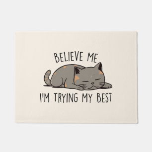 Believe Me, I’m Trying My Best – Sleeping Cat Doormat