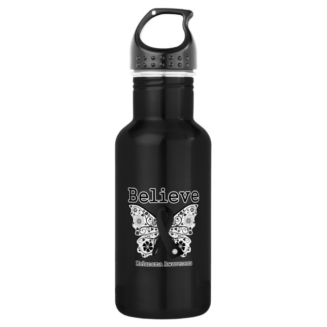 Believe - Melanoma  Butterfly 532 Ml Water Bottle (Front)