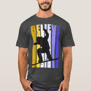 Believe Mens Snowboarding Snow Boarding Ski Skier T-Shirt