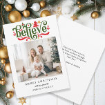 Believe-Merry Christmas!   Modern, simple photo  Holiday Card<br><div class="desc">Customer specific "Believe-Merry Christmas" photo holiday card. Modern & simple for paper and digital lovers in print and download.</div>