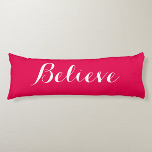 Believe Merry Christmas Red Body Pillow