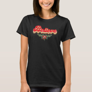 Believe Merry Christmas Y all Santa Holiday Xmas V T-Shirt