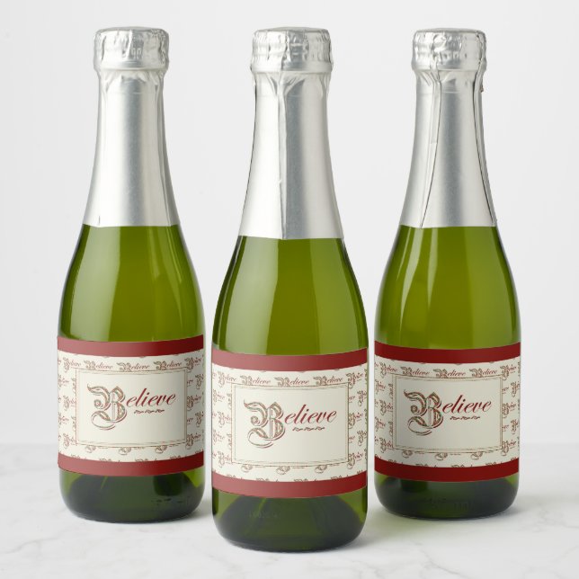 Believe Mini Sparkling Wine Label (Bottles)