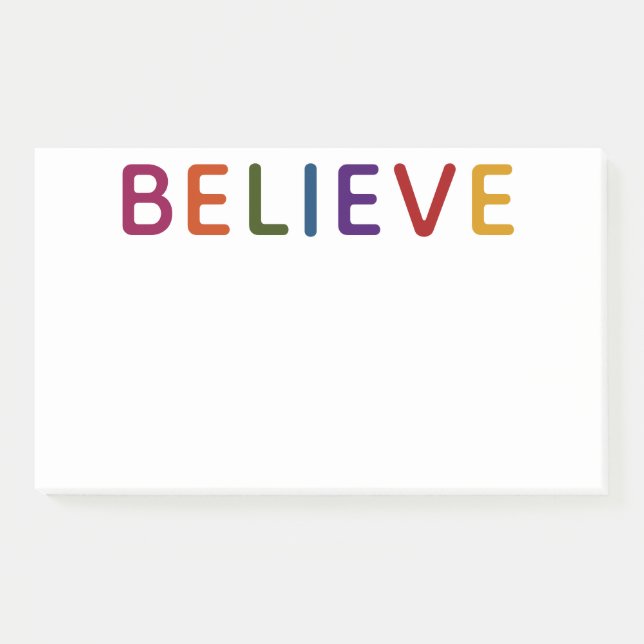 Believe Multicolored  Post-it Notes (Front)